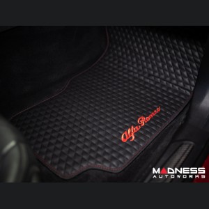 Alfa Romeo Giulia Floor Mats - Italian Leather - Front + Rear Set